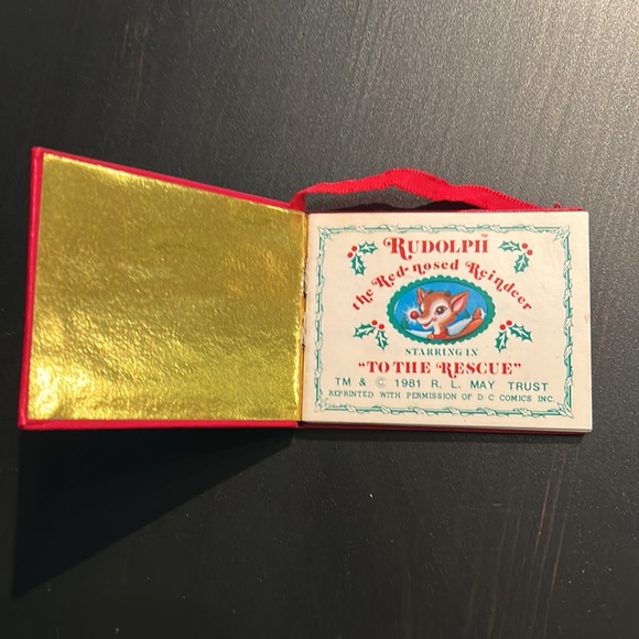 Rudolph To The Rescue book ornament - Picture 2 of 4